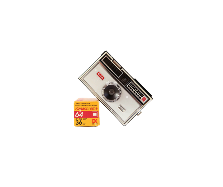 A roll of Kodachrome film and a film camera that uses Kodachrome